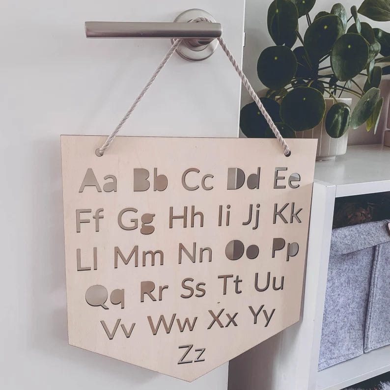 Alphabet wall hanger