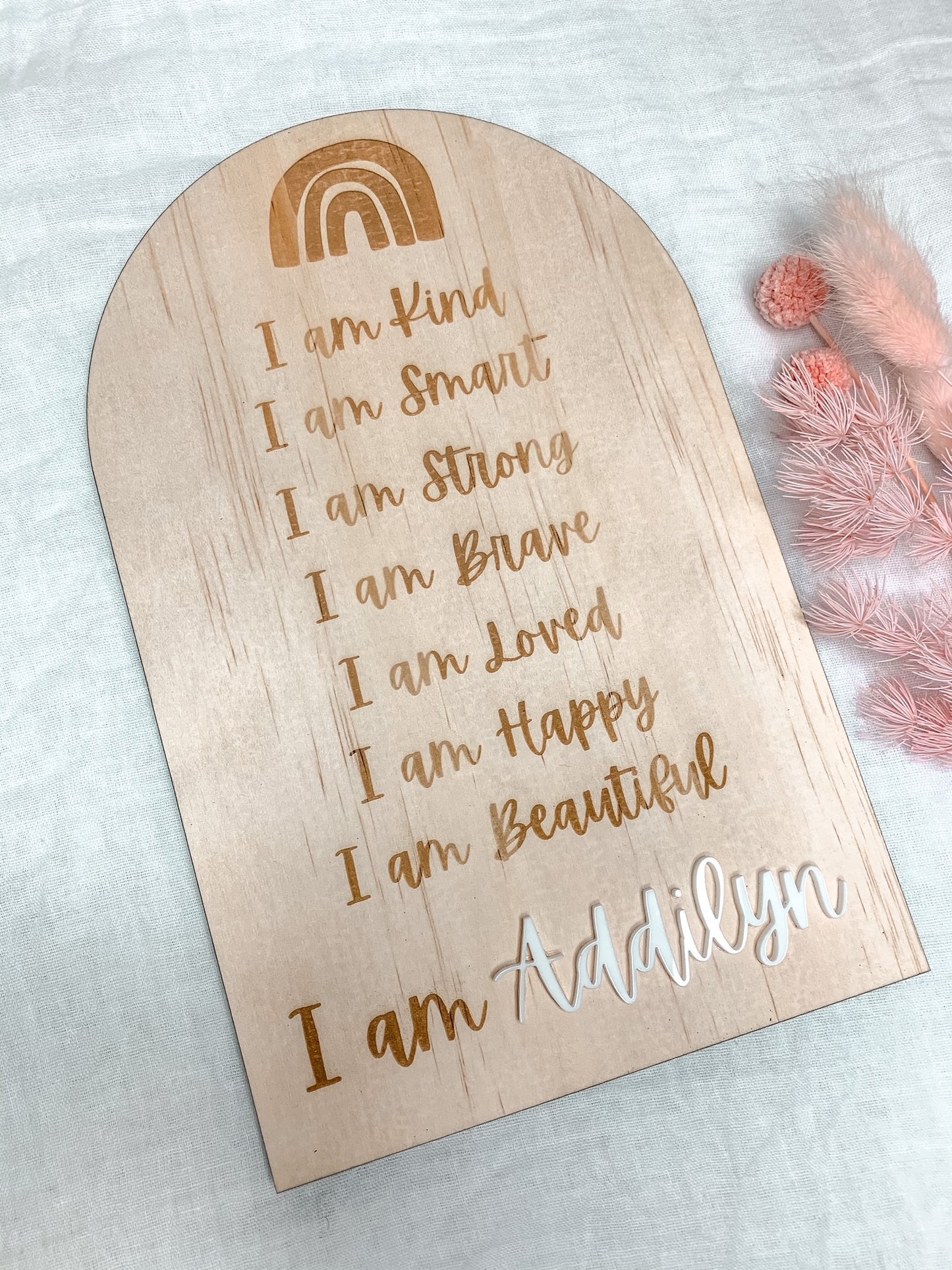 Affirmation board - I am beautiful - rainbow