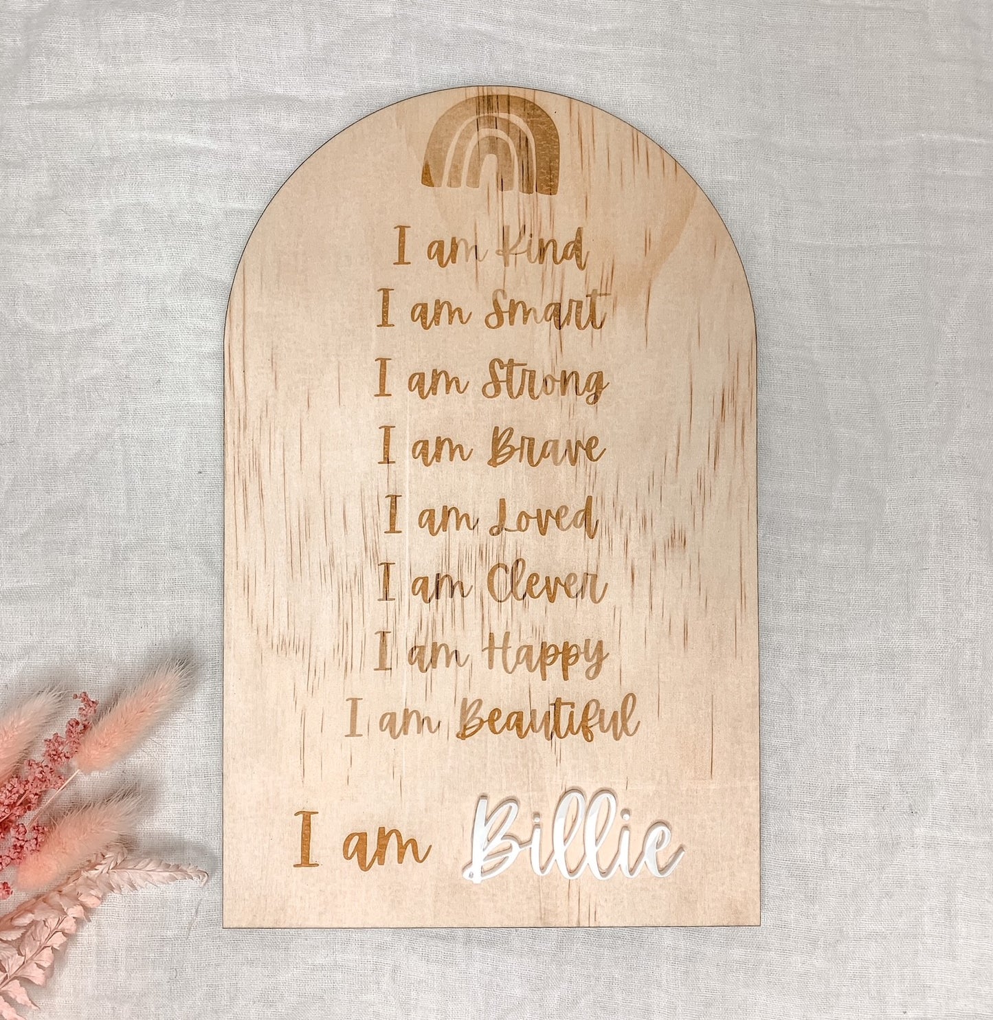 Affirmation board - I am beautiful - rainbow